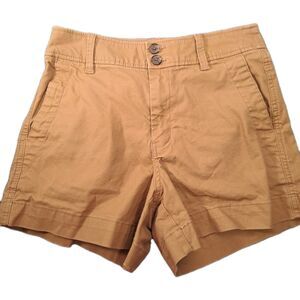 A New Day Shorts Womens Size 4 Pockets Stretch Double-Button Brown